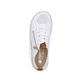 Weiße Rieker Damen Schnürschuhe N2405-80 aus Glattleder mit modernen Ziernähten. Schuh von oben.
