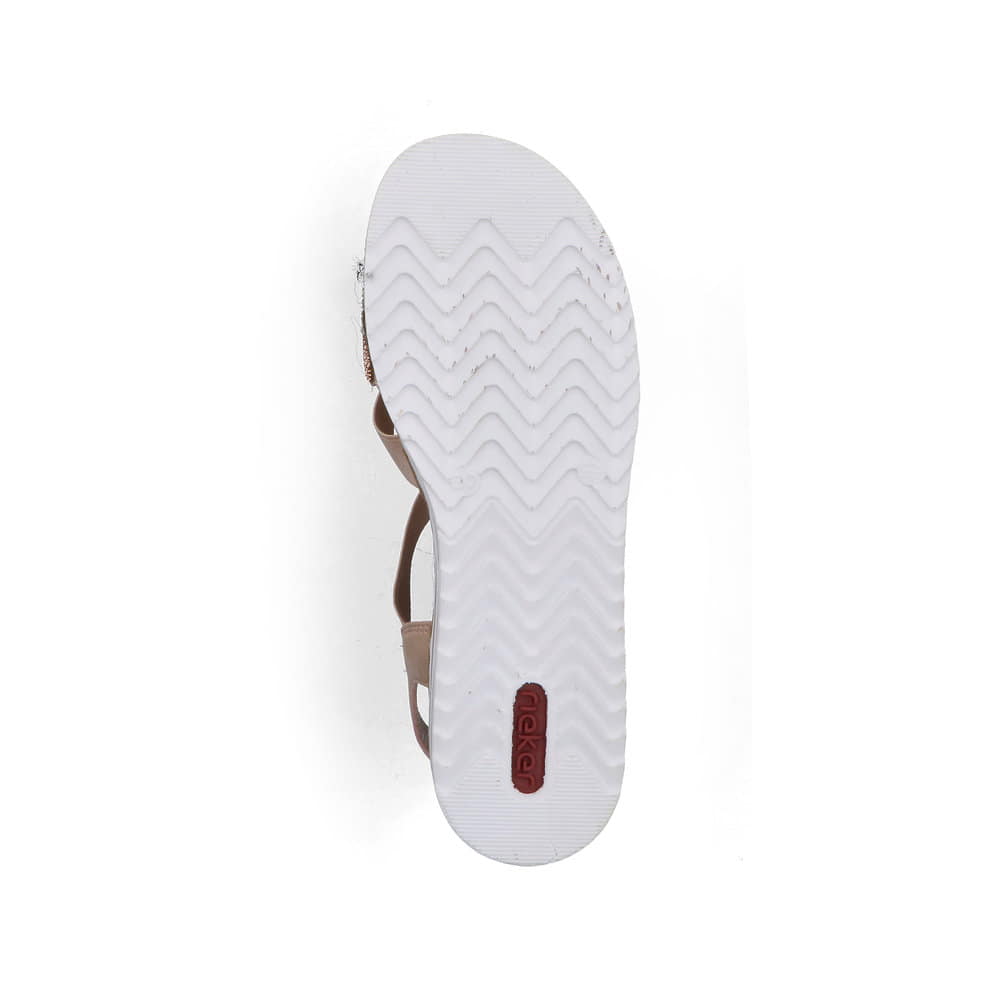 Rosane Rieker Damen Riemchensandalen V0613-90 mit Strasssteinen sowie Gummizug. Schuh Laufsohle.