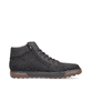 Asphaltschwarze Rieker Herren Schnürschuhe 18940-00 mit einer robusten Profilsohle. Schuh Innenseite