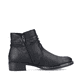 Tiefschwarze Rieker Damen Stiefeletten 73488-00 mit Reißverschluss sowie Blockabsatz. Schuh Innenseite