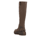 Braune Rieker Damen Hochschaftstiefel 72656-22 mit einem Reißverschluss. Schuh von hinten.