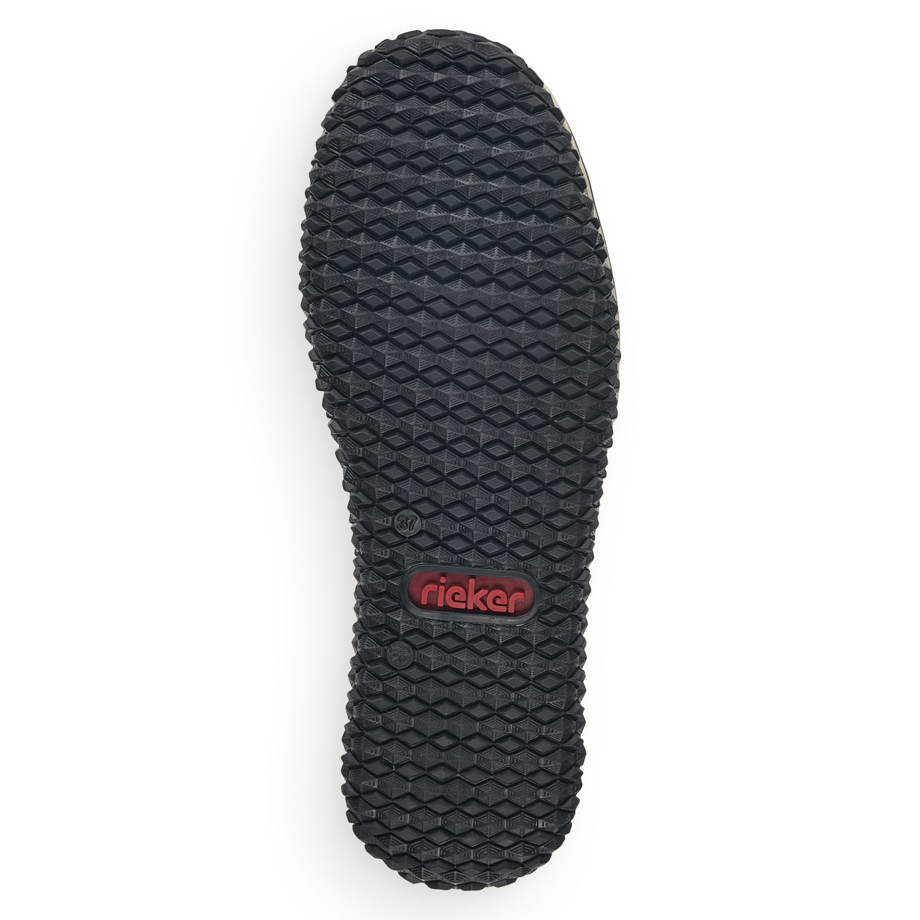 Schwarze Rieker Damen Slipper L4270-00 mit wasserabweisender RiekerTEX-Membran. Schuh Laufsohle.