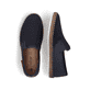 Chaussons Rieker bleus pour homme B5265-14 avec bande élastique. Chaussure vue de dessus, couchée.