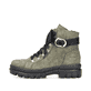 Laubgrüne Rieker Damen Biker Boots X9023-54 mit einer robusten Profilsohle. Schuh Innenseite