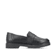 Schwarze Rieker Damen Loafer 45560-02 mit einer extra weichen Decksohle. Schuh Innenseite.