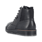 Schwarze Rieker Herren Schnürstiefel F4512-00 aus Glattleder. Schuh von hinten.