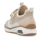 Rosane Rieker Damen Slipper M5660-31 mit Rieker Air Sohlenfenster sowie Gummizug. Schuh von hinten.
