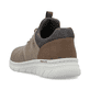 Beige Rieker Herren Slipper 13150-64 mit einem Gummizug sowie Komfortweite G 1/2. Schuh von hinten.