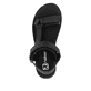 Schwarze Rieker Damen Riemchensandalen W3051-00 mit einem Klettverschluss. Schuh von oben.
