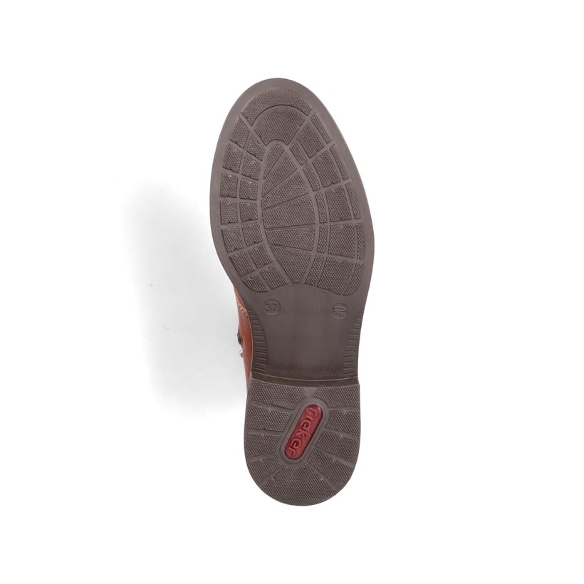 Tiefschwarze Rieker Damen Schnürstiefel 71248-00 mit einer schockabsorbierenden Sohle. Schuh Innenseite