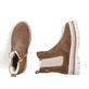 Braun-beige Rieker Damen Chelsea Boots Y6260-24 mit einem Reißverschluss. Schuh von oben, liegend.