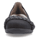 Nachtschwarze Rieker Ballerinas L9358-00 mit Riemen in Flechtoptik. Schuh von vorne.