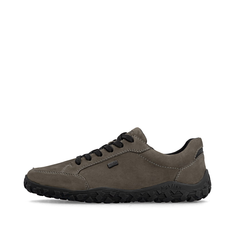 Dunkelgraue Rieker Herren Schnürschuhe 08101-45 aus Rauleder. Schuh Außenseite.