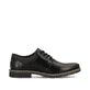 Glanzschwarze Rieker Herren Schnürschuhe 13200-00 mit einer robusten Profilsohle. Schuh Innenseite