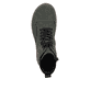 Dunkelgrün-beige Rieker Damen Schnürstiefel 53601-54 mit Deko-Reißverschluss. Schuh von oben.