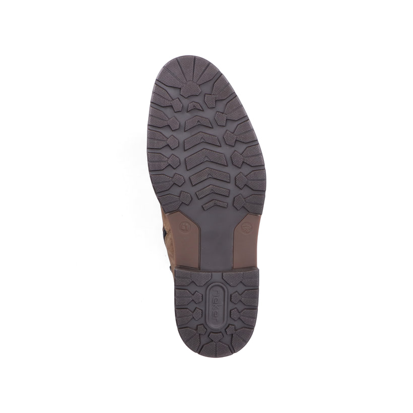 Sandbraune Rieker Herren Schnürstiefel 13730-64 mit Schnürung und Reißverschluss. Schuh Laufsohle
