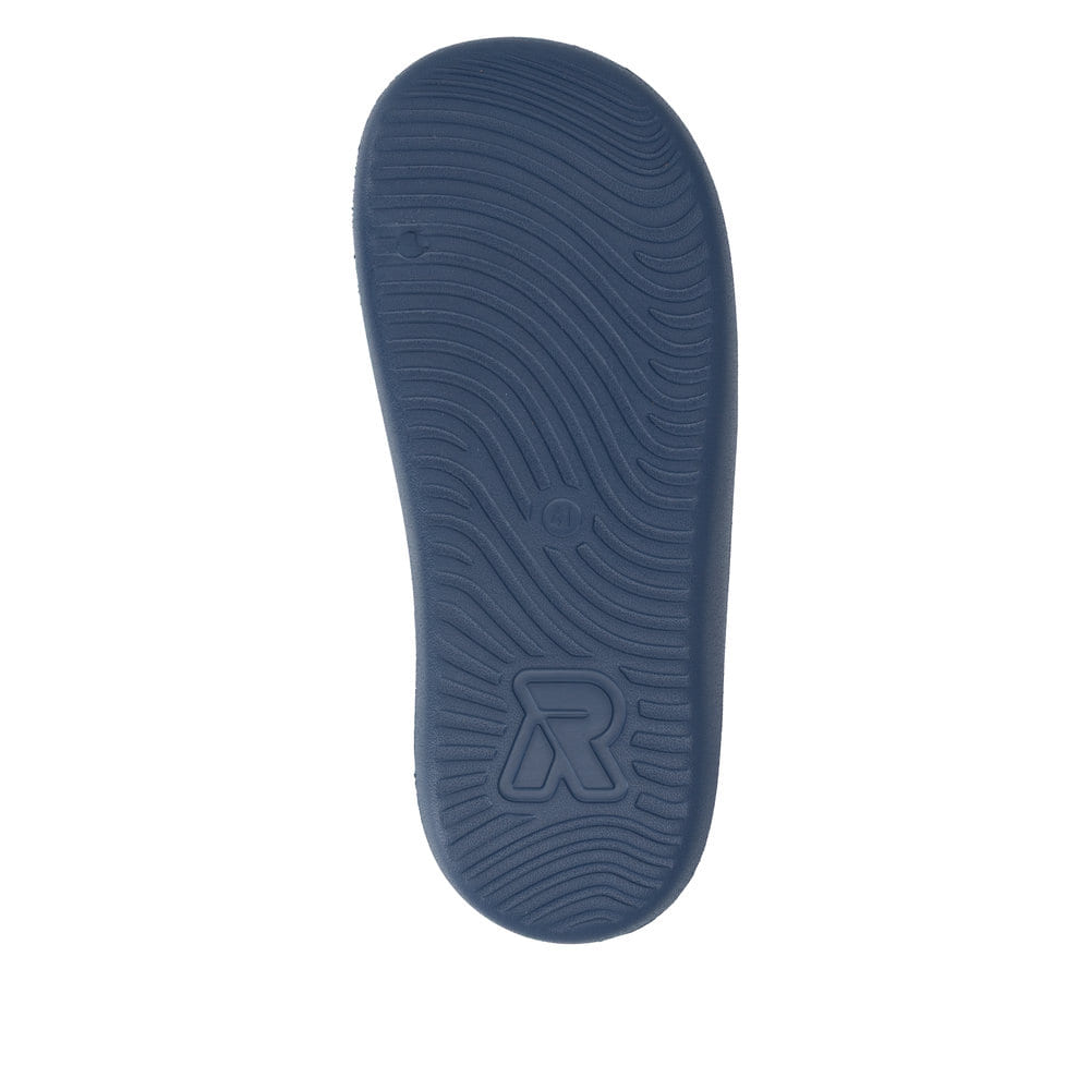 Mules Rieker bleues homme U3450-14 avec semelle ultra légère et flexible. Semelle extérieure de la chaussure.