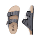Mules Rieker grises pour homme 22190-45 avec boucles. Chaussure vue de dessus, couchée.