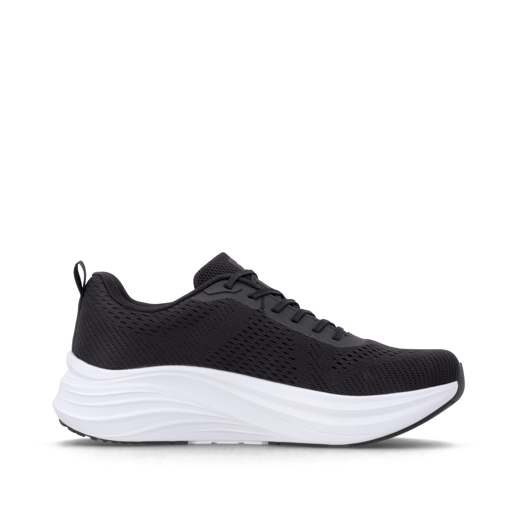Baskets basses Rieker noires pour homme U4101-00 avec lacets. Côté intérieur de la chaussure.