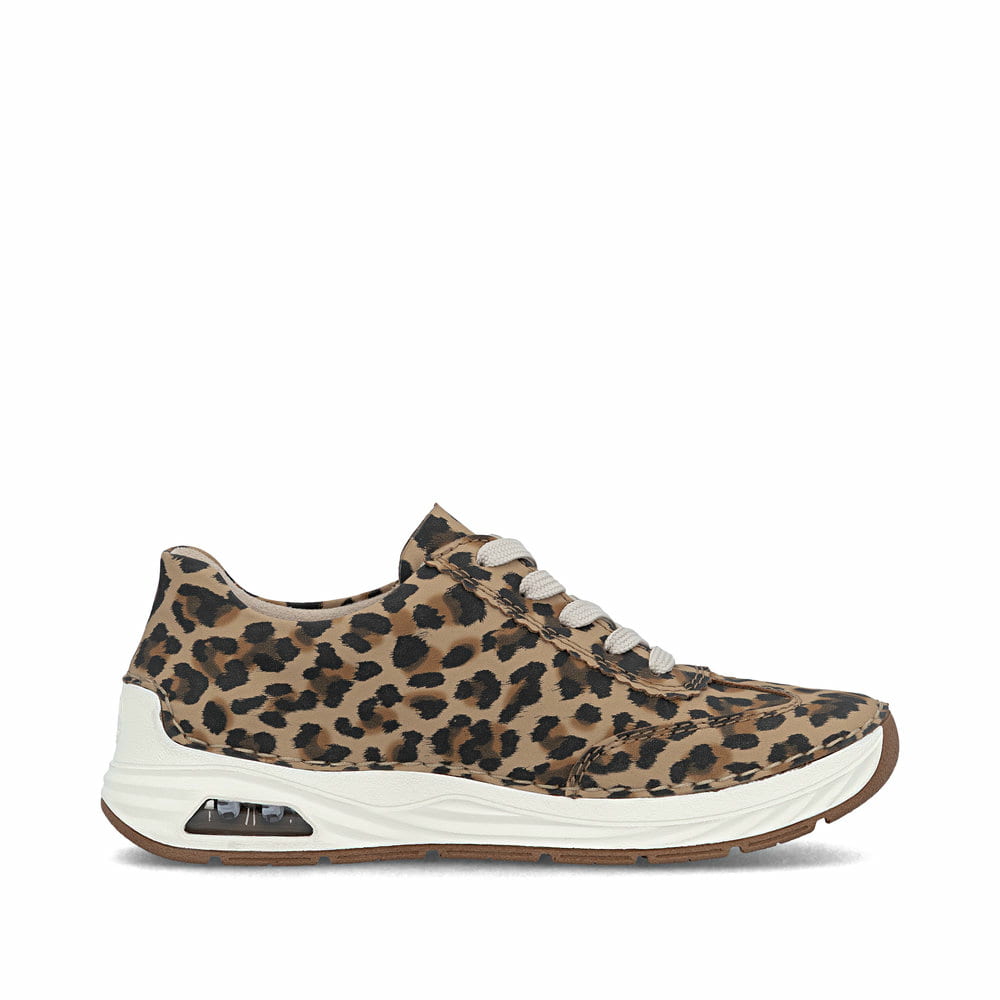 Mehrfarbige Rieker Damen Schnürschuhe 44500-90 mit Rieker Air Sohlenfenster. Schuh Innenseite.