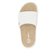 Weiße Rieker Damen Pantoletten W3250-80 mit flexibler und ultraleichter Sohle. Schuh von oben.