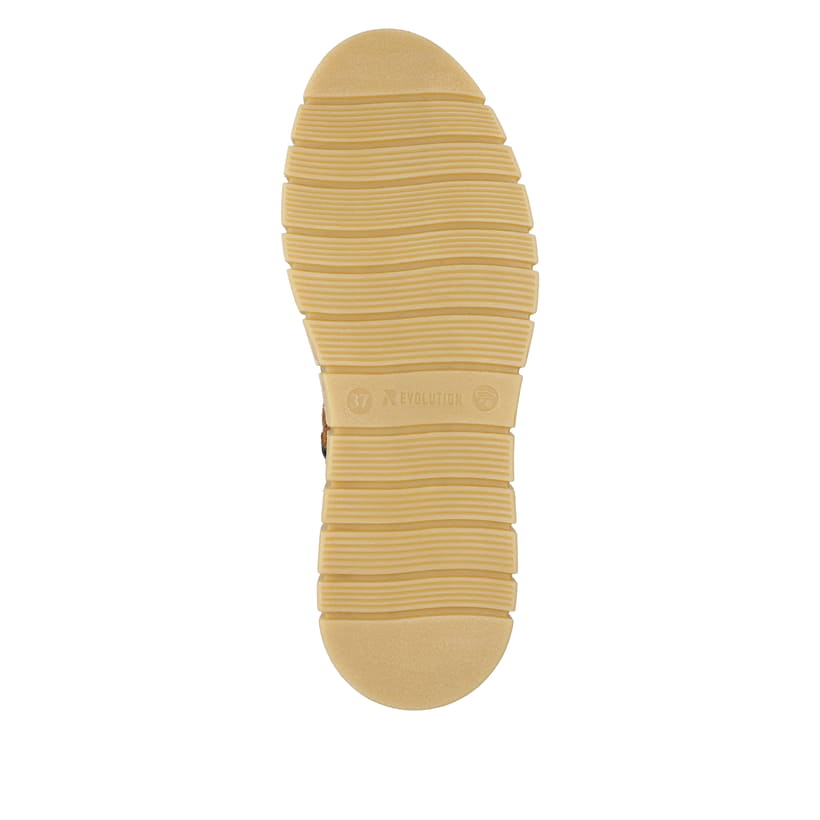 Braune Rieker Damen Hochschaftstiefel W1080-24 mit TR-Sohle mit weichem EVA-Inlet. Schuh Laufsohle.