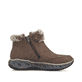 Braune Rieker Damen Kurzstiefel M6560-25 mit Fellkragen sowie Reißverschluss. Schuh Innenseite.