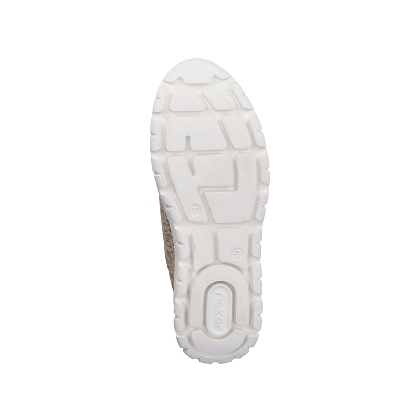 Beige Rieker Damen Schnürschuhe N1316-90 mit Reißverschluss sowie Extraweite H. Schuh Laufsohle.