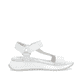 Weiße Rieker Damen Trekkingsandalen W2951-80 mit einem Klettverschluss. Schuh Innenseite.