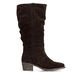 Dunkelbraune Rieker Damen Hochschaftstiefel 73159-25 aus Rauleder. Schuh Innenseite.