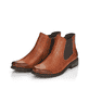 
Nougatbraune Rieker Damen Chelsea Boots Z4994-24 mit einer schockabsorbierenden Sohle. Schuhpaar schräg.