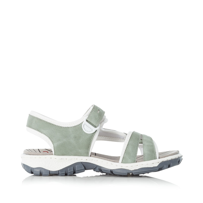 Sandales des randonnée Rieker vertes pour femme 68879-52. Côté intérieur de la chaussure.