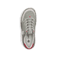 Grüne Rieker Damen Slipper L0355-52 mit einem Reißverschluss. Schuh von oben.