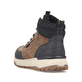 Braun-schwarze Rieker Herren Schnürstiefel U0110-26 aus Rauleder. Schuh von hinten.