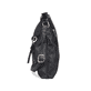 Rieker Umhängetasche H1040-00 in Schwarz mit Karo-Muster und Reißverschluss. Linksseitig.