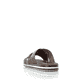 Braune Rieker Herren Pantoletten 21599-24 mit der Komfortweite G. Schuh von hinten.