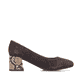 Braune Rieker Pumps 44750-25 aus Rauleder mit einer griffigen Sohle. Schuh Innenseite.