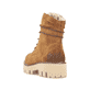 Kamelbraune Rieker Damen Schnürstiefel Y3329-24 mit einem Reißverschluss. Schuh von hinten.