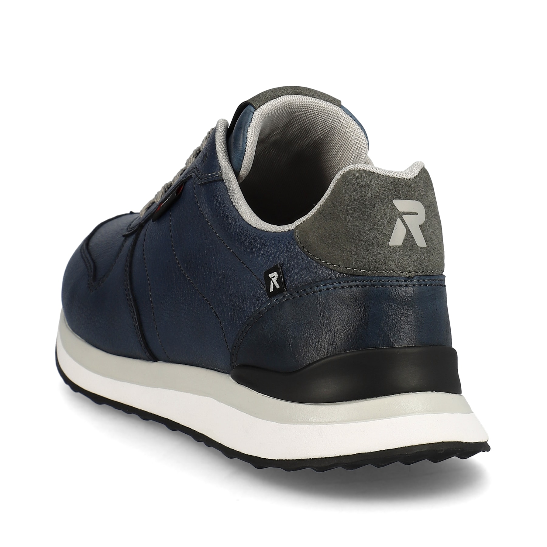 Rieker baskets basses bleues femmes 42500-14 avec une semelle flexible. Chaussure vue de l'arrière.