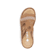 Braune Rieker Damen Pantoletten V2850-24 mit modischen Flechtelementen. Schuh von oben.