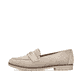 Hellbeige Rieker Damen Loafer 45301-60 mit einem Elastikeinsatz. Schuh Außenseite.