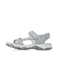 Blaue Rieker Damen Trekkingsandalen 68879-12 mit einem Klettverschluss. Schuh Außenseite.
