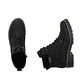 Schwarze Rieker Damen Schnürstiefel Y9125-00 mit wasserabweisender TEX-Membran. Schuh von oben, liegend.