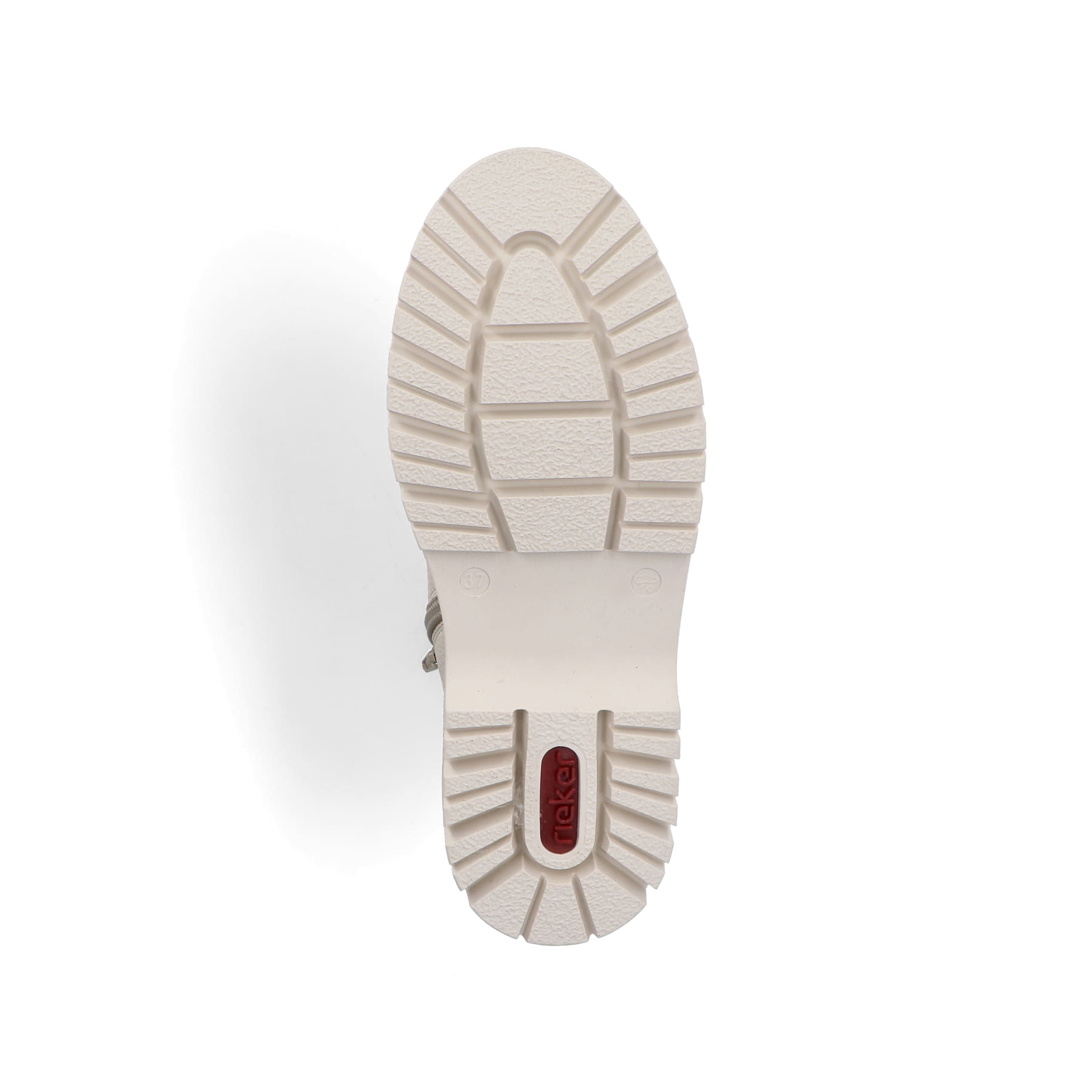 Hellbeige Rieker Damen Schnürstiefel Y6220-60 mit einem Reißverschluss. Schuh Laufsohle.
