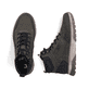 Dunkelgrün-schwarze Rieker Herren Schnürstiefel B9310-54 aus Rauleder. Schuh von oben, liegend.