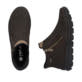Dunkelbraune Rieker Damen Kurzstiefel Z0059-25 mit wasserabweisender TEX-Membran. Schuh von oben, liegend.