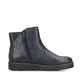 Atlantikblaue Rieker Damen Kurzstiefel 44965-14 mit einem Reißverschluss. Schuh Innenseite.