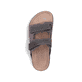 Graue Rieker Herren Pantoletten 21160-45 mit Klettverschluss sowie Extraweite H. Schuh von oben.