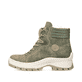 Laubgrüne Rieker Damen Schnürstiefel X9334-54 mit Schnürung und Reißverschluss. Schuh Innenseite