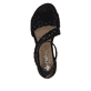 Schwarze Rieker Riemchensandaletten 64657-00 mit Strasssteinen. Schuh von oben.
